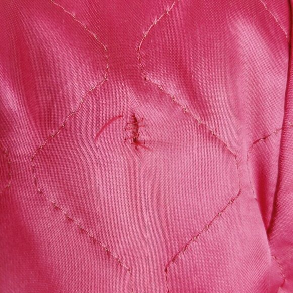 Vintage Textron 1940's Quilted Satin Jacket Barbie Pink Lined Art Deco READ - Picture 11 of 12